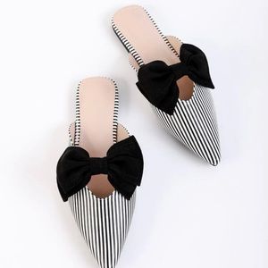 Bow Striped Flats